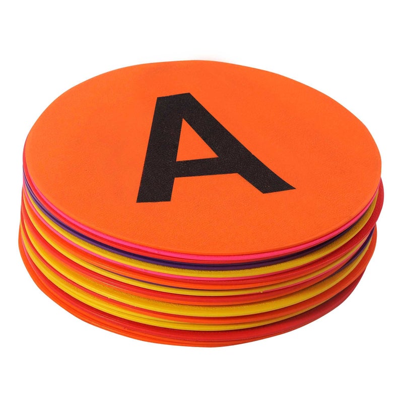 GSi 8 Inch A to Z - (Pack of 26) Alphabet Spot Markers, Non-Slip, Durable Poly Dots for Alphabet Marks-the-Spot Floor Games, Classroom & Preschool |Brightly Colored Circles for PE & Learning - Image 1